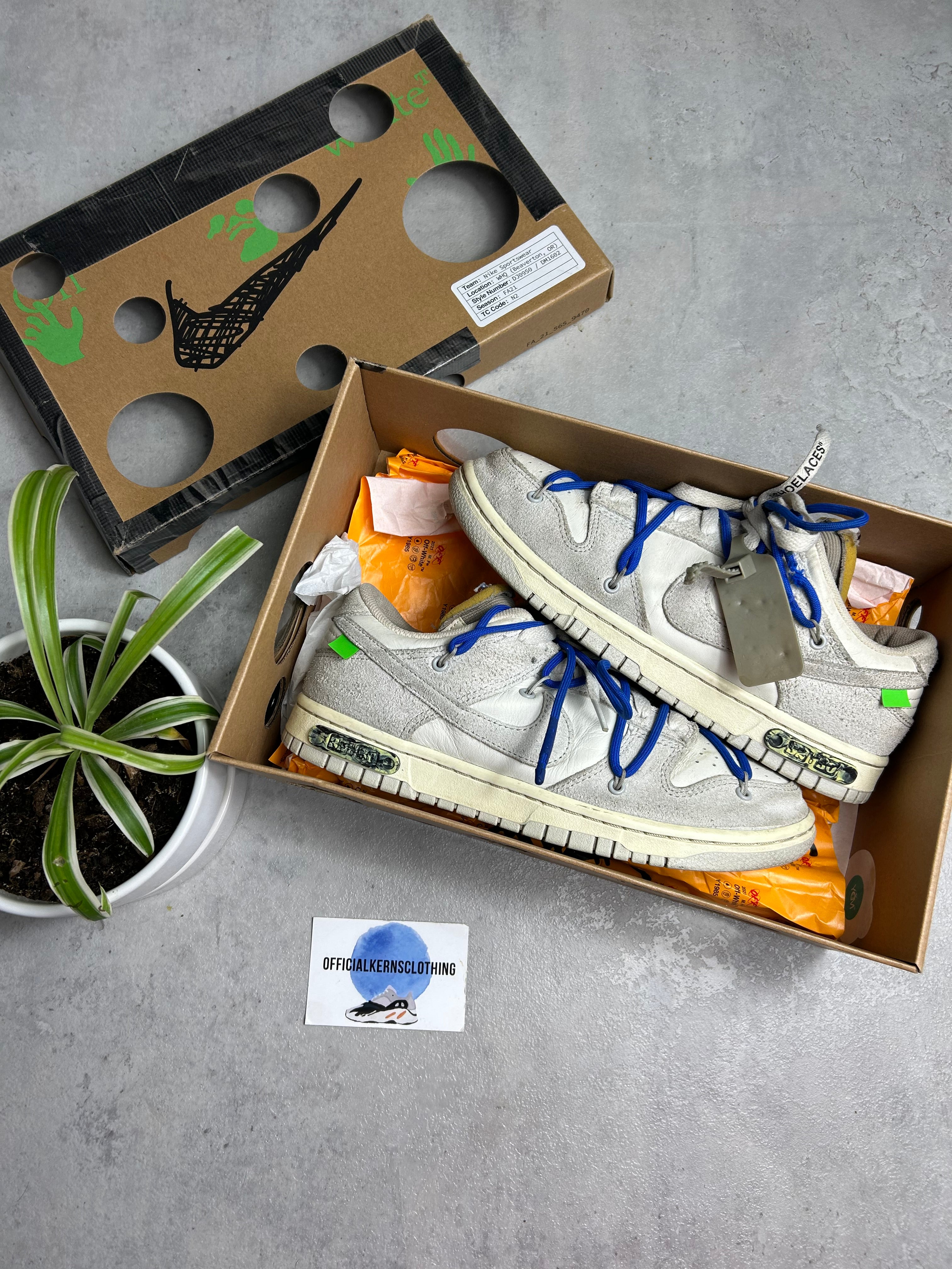 dunk low off white mystery box